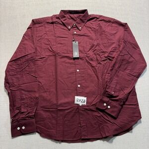 MCEDAR Button Down Long Sleeve Shirt Men Sz 2XL Burgundy New With Tags